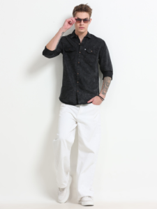 Men’s Denim Shirt Heavy Washed Full Sleeve | Urban Casual Style