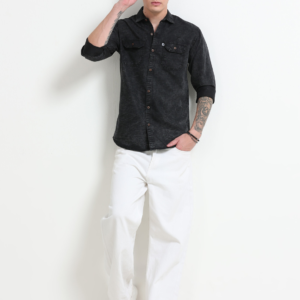 Men’s Denim Shirt Heavy Washed Full Sleeve | Urban Casual Style